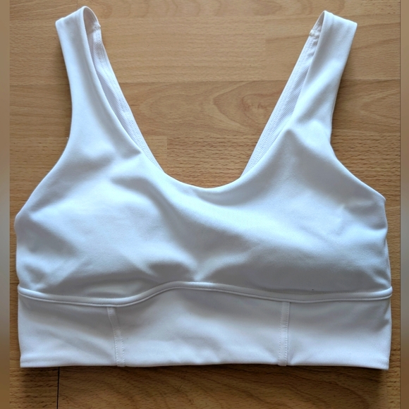 White Women's Sports Bra - Picture 1 of 3